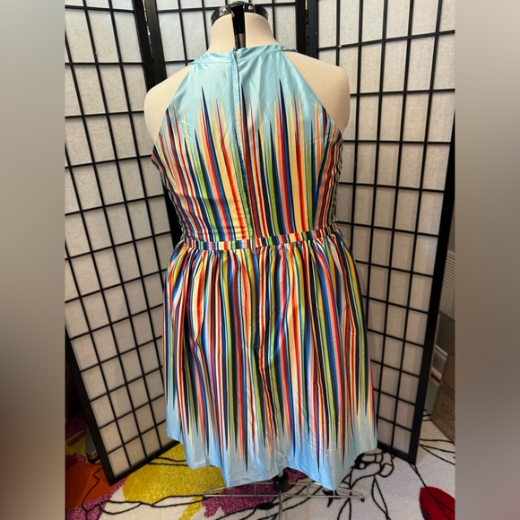 Rainbow satin/silk dress from ModCloth in 2x - Picture 3 of 3